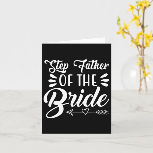 Stap vader van de bruid huwelijksfeest familie bru kaart (Gele Bloem)