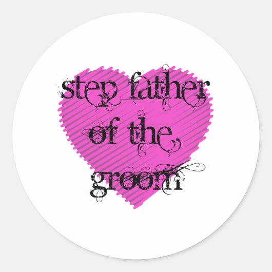 Stap vader van de Groom Ronde Sticker (Voorkant)