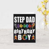 Stap vader van de verjaardag jongen autisme bewust kaart (Gele Bloem)