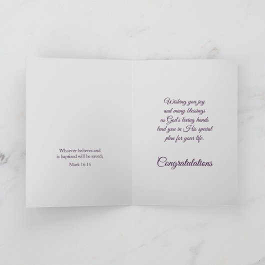 Stap van Faith Adult Baptism Kaart (Binnen)