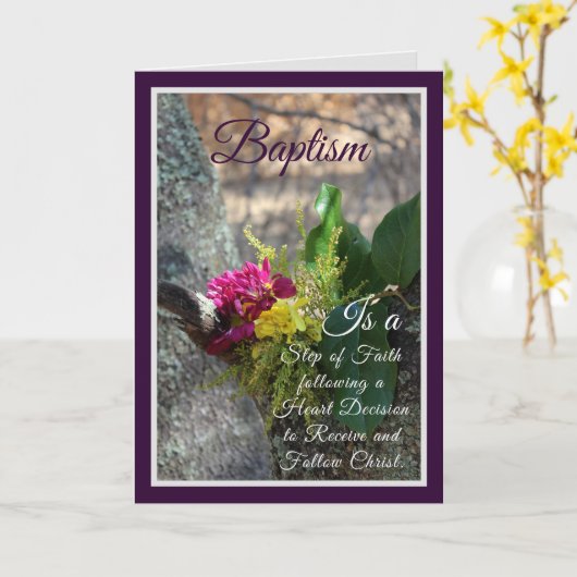 Stap van Faith Adult Baptism Kaart (Gele Bloem)