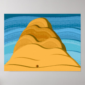 Stap van Geloven Abstract Gouden Berg Poster