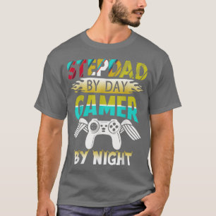 Stap voor dag gamer voor nacht t-shirt vaders dag