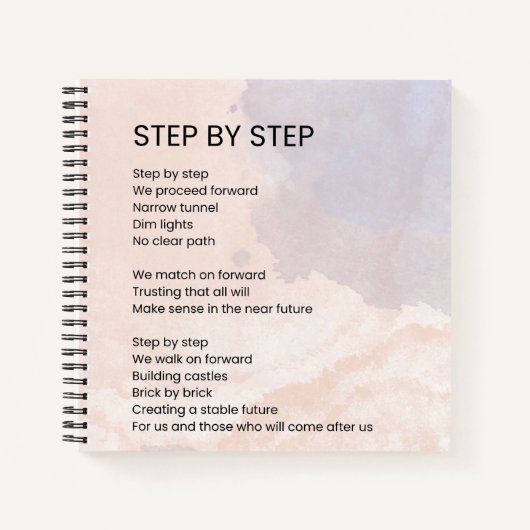 Stap voor stap - Empowerment Gedicht Notitieboek (Voorkant)