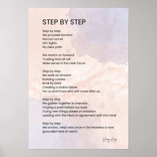Stap voor stap - Empowerment Gedicht Poster (Voorkant)