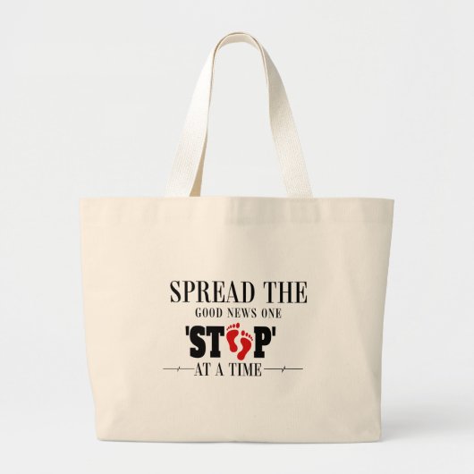 Stap voor stap: het goede nieuws verspreiden grote tote bag (Voorkant)