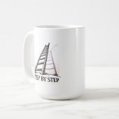 Stap voor Stap – Minimaal Motiverende Spreuk Koffiemok (Voorkant links)