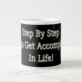 "Stap voor stap" Schattige ontwerp. Bestel nu Grote Koffiekop