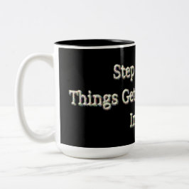 "Stap voor stap" Schattige ontwerp. Bestel nu Tweekleurige Koffiemok