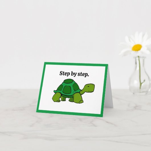 Stap voor stap Turtle Cartoon, Persistent Winnen Kaart (Kleine Plant)