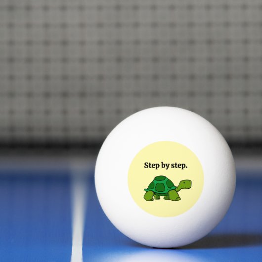 Stap voor stap Turtle Cartoon, Persistent Winnen Pingpongbal (Net)
