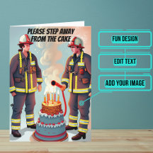 Stap weg van de Cake Funny Fireman Verjaardag