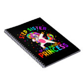 Stap zus van de verjaardag prinses meisje dabbing notitieboek (Rechterzijde)