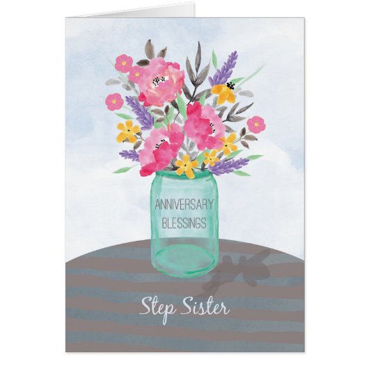 Stap zuster Jubileum Blessings Jar Vase (Voorkant)