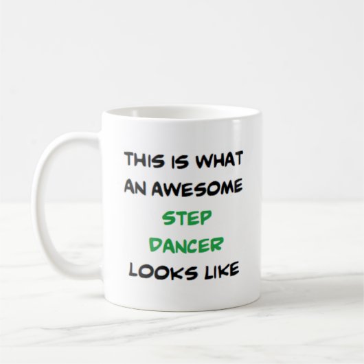 stapdanser, geweldige koffiemok (Links)