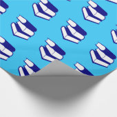 Stapel blauwe boeken cadeaupapier (Hoek)