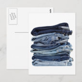 Stapel blauwe jeans briefkaart (Voorkant / Achterkant)