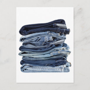 Stapel blauwe jeans briefkaart