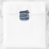 Stapel blauwe jeans ronde sticker (Tas)