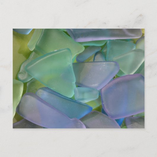 Stapel blauwe strandglas, Alaska Briefkaart (Voorkant)