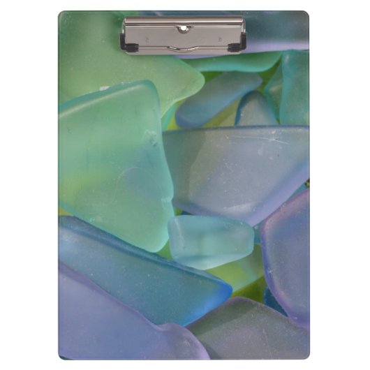 Stapel blauwe strandglas, Alaska Klembord (Voorkant)