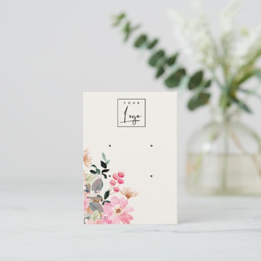 Stapel Blush Pink Floral Bunch 2 Earling Display Visitekaartje (Staand voorkant)