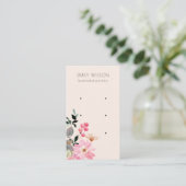 Stapel Blush Pink Floral Bunch 3 Earling Display Visitekaartje (Staand voorkant)