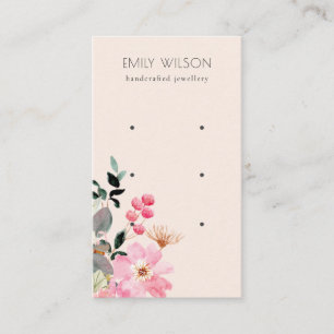 Stapel Blush Pink Floral Bunch 3 Earling Display Visitekaartje