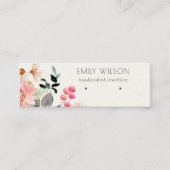 Stapel Blush Pink Floral Bunch Earring Display Mini Visitekaartje (Voorkant)