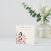Stapel Blush Pink Floral Bunch Earring Display Vierkante Visitekaartje (Staand voorkant)