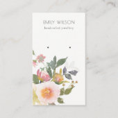 Stapel Blush Pink Floral Bunch Earring Display Visitekaartje (Voorkant)