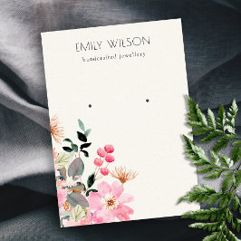 Stapel Blush Pink Floral Bunch Earring Display Visitekaartje