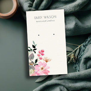 Stapel Blush Pink Floral Bunch Earring Display Visitekaartje