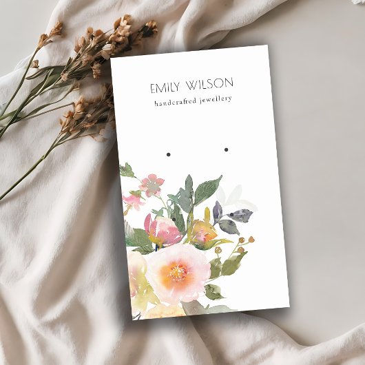 Stapel Blush Pink Floral Bunch Earring Display Visitekaartje