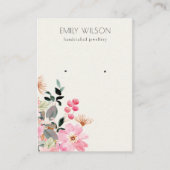Stapel Blush Pink Floral Bunch Earring Display Visitekaartje (Voorkant)