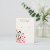 Stapel Blush Pink Floral Bunch Earring Display Visitekaartje (Staand voorkant)