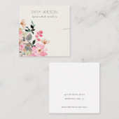 Stapel Blush Pink Floral Bunch Ketting Display Vierkante Visitekaartje (Voorkant / Achterkant)