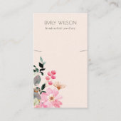 Stapel Blush Pink Floral Bunch Ketting Display Visitekaartje (Voorkant)