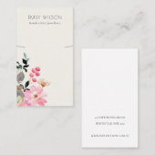 Stapel Blush Pink Floral Bunch Ketting Display Visitekaartje (Voorkant / Achterkant)