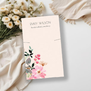 Stapel Blush Pink Floral Bunch Ketting Display Visitekaartje