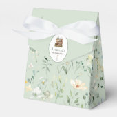 Stapel boeken baby shower waterverf, wilde bloem bedankdoosjes (Voorkant Zijde)