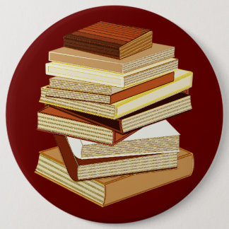 Stapel boeken - beige ronde button 6,0 cm