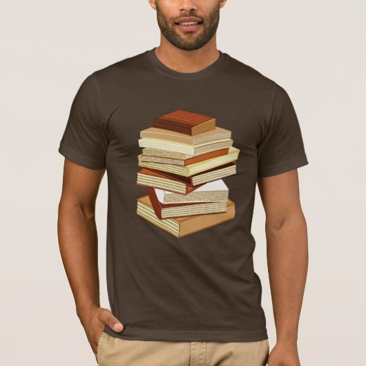 Stapel boeken - beige t-shirt (Voorkant)