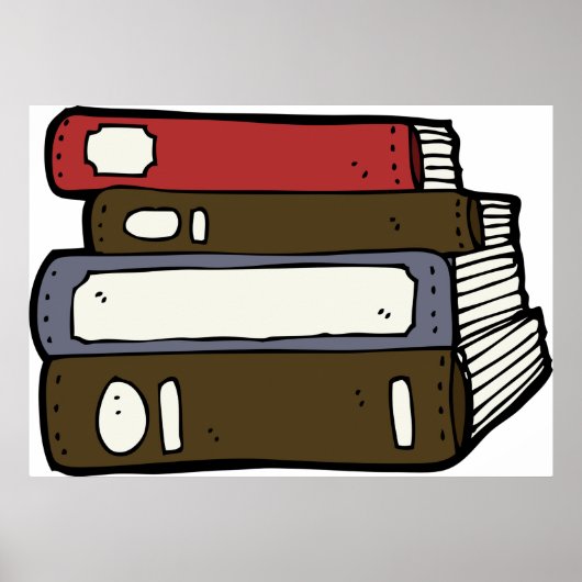 Stapel Boeken Bibliotheek Lezen Poster (Voorkant)