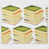 Stapel Boeken Boekenliefhebber Kunst en Lezen Cadeaupapier (Vlak)