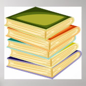 Stapel Boeken Boekenliefhebber Kunst en Lezen Poster (Voorkant)