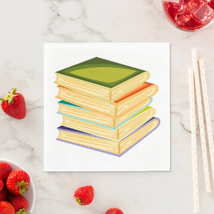 Stapel Boeken Boekenliefhebber Kunst en Lezen Servet