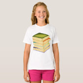 Stapel Boeken Boekenliefhebber Kunst en Lezen T-shirt (Voorkant volledig)