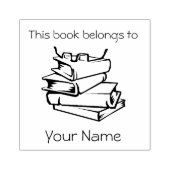 Stapel Boeken BookPlate Design Wooden Stamp Rubberstempel (Afrduk)