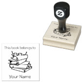 Stapel Boeken BookPlate Design Wooden Stamp Rubberstempel (Gestempeld)